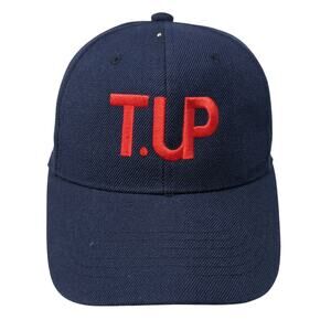 T. UP Fitted Baseball Cap Blue 6 3/4 Embroidered Vented Holes 6 Panel Top Pro
